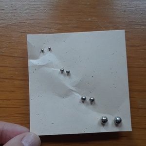 4 Pairs Circle Stud Earrings